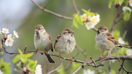 Fototapeta premium Chirping into Spring: The Return of our Feathered Friends