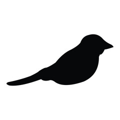 sparrow vector silhouette design. black on a white background.