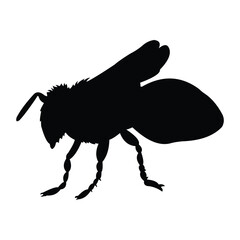 bee silhouette vector design. black on a white background.