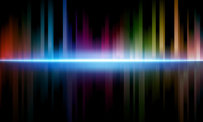 colorful neon lines abstract technology background. Futuristic glowing light dark background. shiny color stripes.