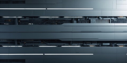 Obraz premium Metal panels with visible internal components