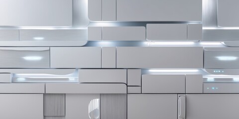 White geometric surfaces with subtle lighting