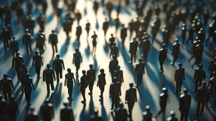 Obraz premium A Sea of Silhouettes: A Visual Representation of Humanity's Collective Journey