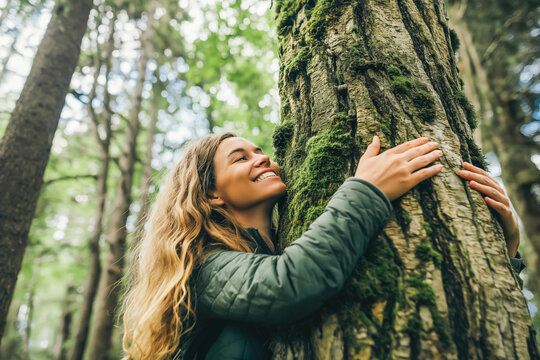 Forest bathing and hugging trees promotes stress relief and prevents depression