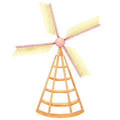 dutch windmill isolated on white