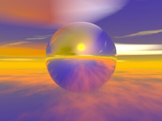 幻想的な球体と空