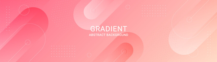 Abstract background with geometric element. template banner with pink gradient color. Vector Illustration