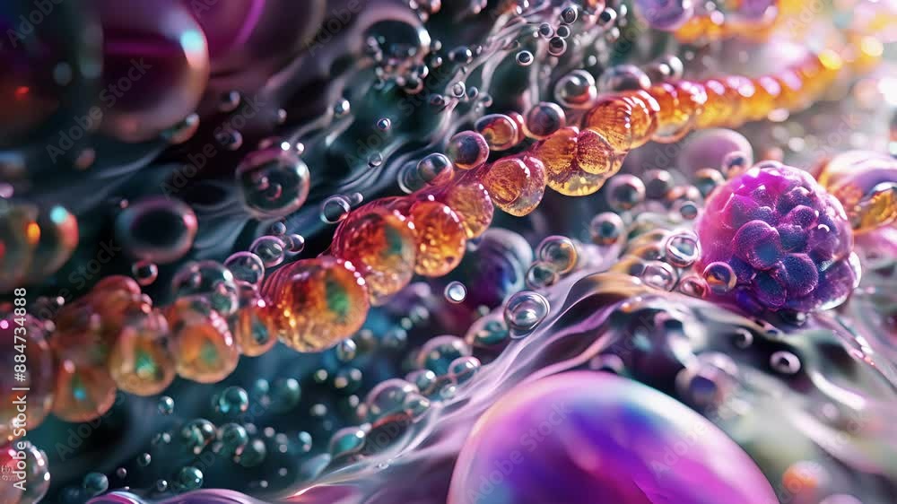 Poster a 3d representation of the phospholipid bilayer showcasing its unique fluid mosaic structure with ph