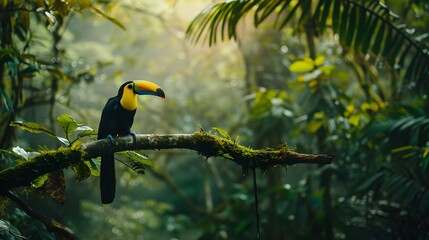 toucan on a tree background