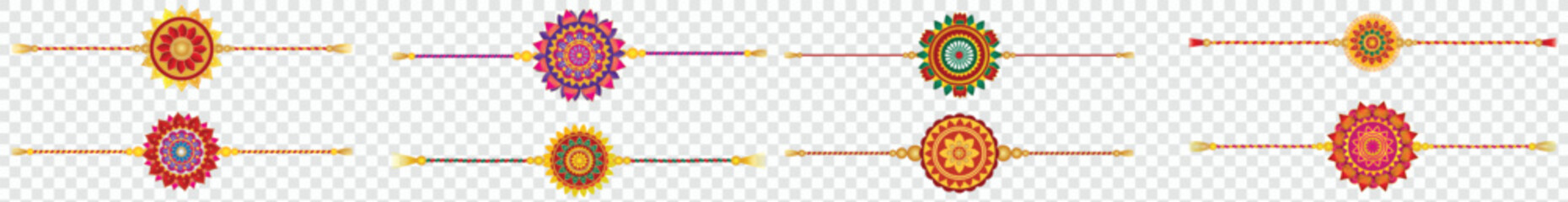 Raksha Bandhan, illustration, raksha bandhan banner, Happy raksha bandhan, Festival in India with, Multiple Colorful, Rakhi isolated on White and transparent  background, Multiple Colorful 