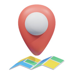 red white map location point 3d illustration