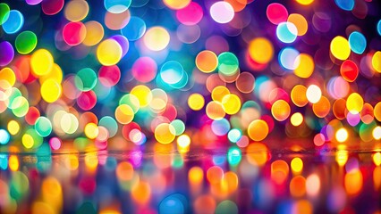 Naklejka premium Abstract background with blurred colorful lights and bokeh effect, abstract, background, blurred, colorful, lights, bokeh