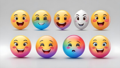3d realistic emoticon happy cute social media 9