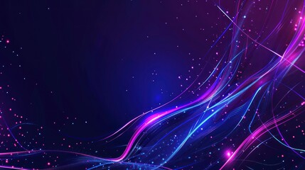 Obraz premium Abstract Digital Art with Swirling Neon Lines