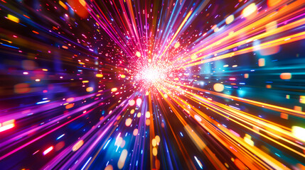 Naklejka premium background digital of ligh speed shape of curve and spark