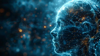 background digital transparent of face for artificial intelligence