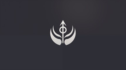 Minimalist Arrow and Wings Symbol on Dark Background