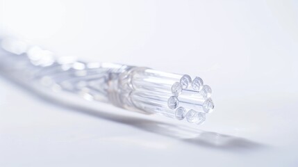 fiber optic cable transparent isolated on white background