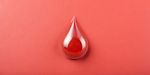 Obraz premium Drop of red blood on background, blood, drop, red, isolated,medical, healthcare, science, microscopic, close up, macro