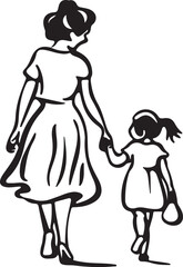 illustration of mother and daughter