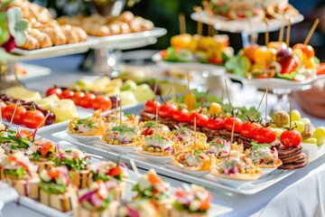 Buffet food catering food party at restaurant