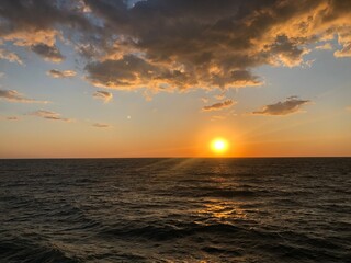 sunset over the sea