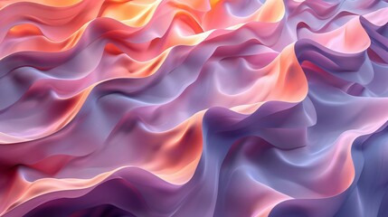 Obraz premium Abstract Wavy Pattern in Purple and Orange Hues