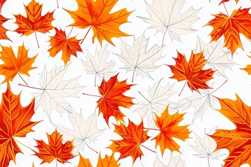 Fototapeta premium Seamless pattern with autumn leaves. Autumn maple leaves seamless pattern.
