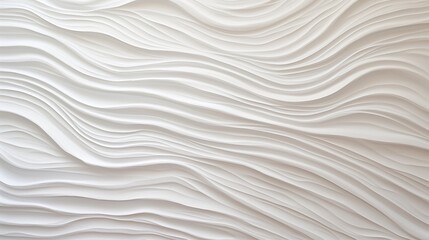 Fototapeta premium Abstract White Wave Texture with Layered 3D Contours in Minimalist Design