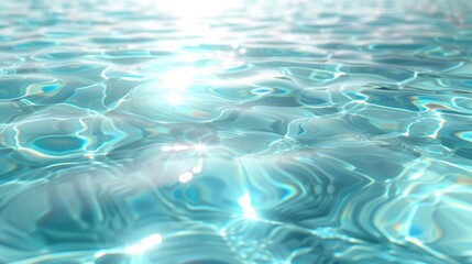Sunlight sparkles on the surface of clear, blue water, creating a mesmerizing pattern of reflections and ripples.