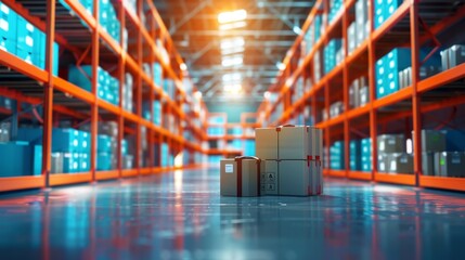 Futuristic Corporate Workspace with AI-Powered Supply Chain Management for Logistics Optimization