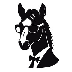 Horse in suit silhouette