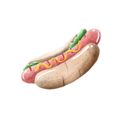hot dog with mustard