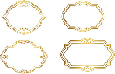Obraz premium set of gold frames