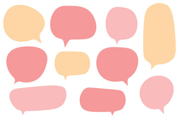 Set speech bubbles on white background. chat box or chat vector square and doodle message or communication icon Cloud speaking for comics and minimal message dialog