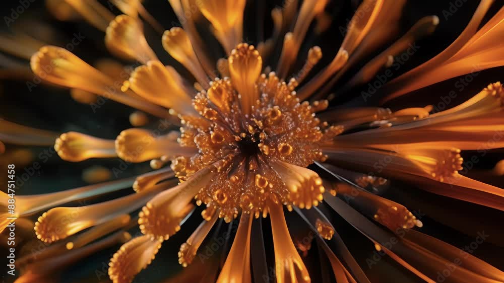 Poster a of slender apical meristem cells arranged in a radial pattern resembling a budding flower.