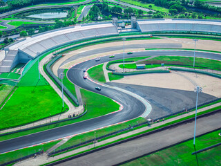 Large international racing track background