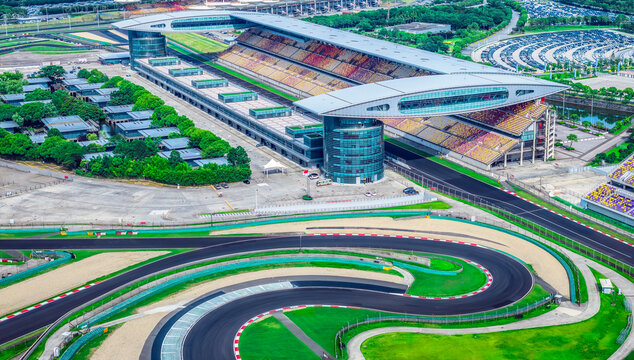 Large international racing track background