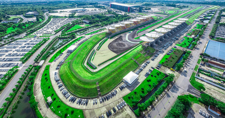 Large international racing track background