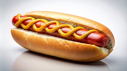 A hot dog isolated on a background, hot dog, background, American cuisine, fast food, snack, pork sausage, bun