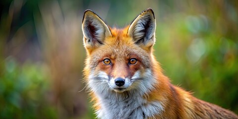 Fototapeta premium Close-up of a red fox in its natural habitat , wildlife, red fox, close-up, wilderness, nature, animal, fur, wild, mammal