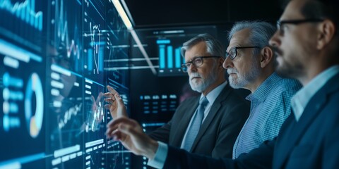Employee Productivity Metrics Managers evaluating employee productivity metrics to identify high performers and areas needing improvement. 