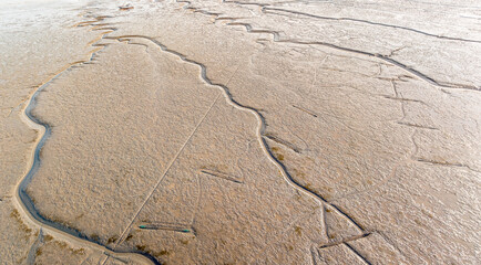 Beach texture background after low tide