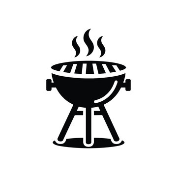recommend clip art: Detailed BBQ Grill Silhouette Vector with Flames - Perfect for Summer Cookout and Barbecue-Themed Designs