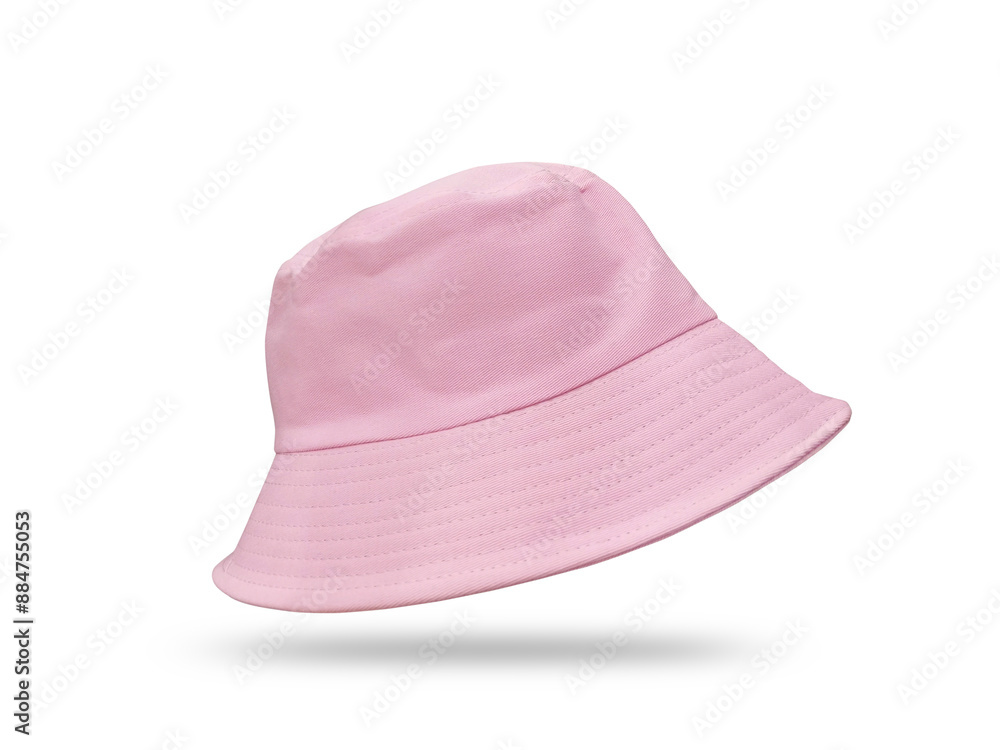 Poster pink bucket hat Isolated on a white background