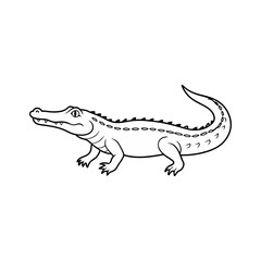 Obraz premium crocodile line art vector 