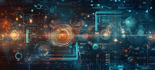Obraz premium Background conceptual image of digital 3d icons