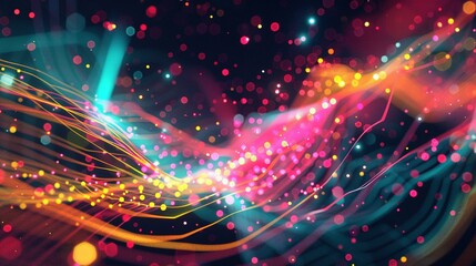 Obraz premium Celestial Orbs: Interwoven Luminescence