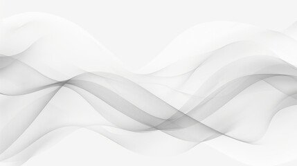 Abstract White Background with Grey Waves
