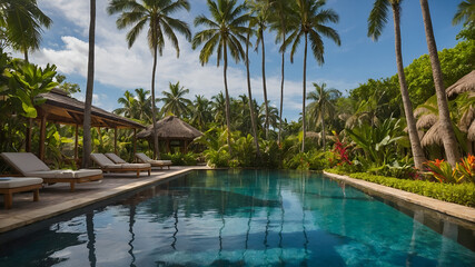 High-Resolution Image of a Healing Retreat in a Tropical Paradise